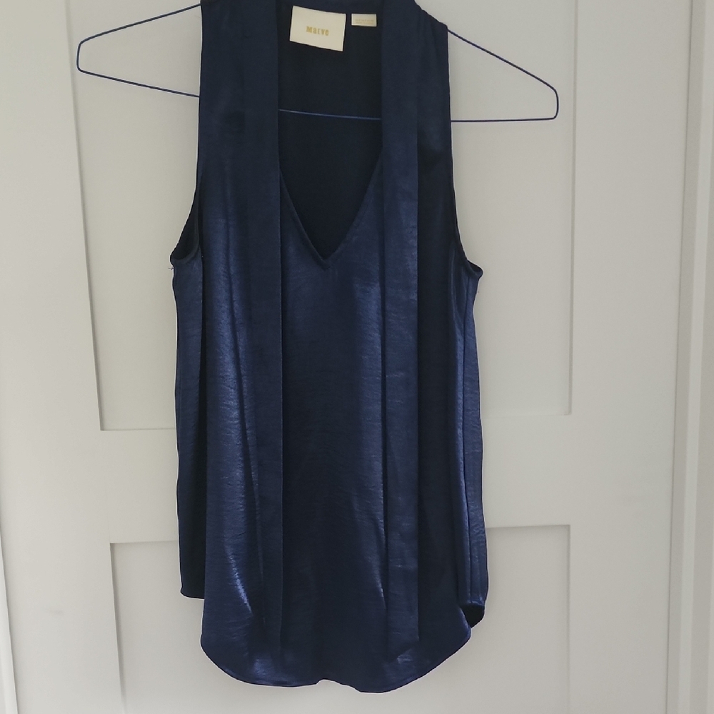 Anthropologie Navy Blue Sleeveless Top